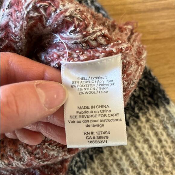 Heartloom Colorblocked Striped Crew Neck Sweater Size S Multicolor Chunky Ribbed - Picture 4 of 7